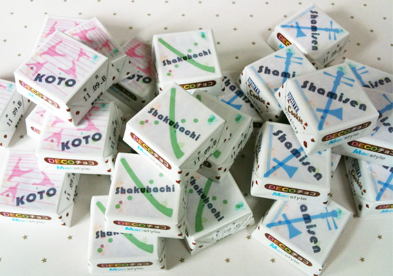 ほうがくのわオリジナルデザイン 和楽器チロルチョコ