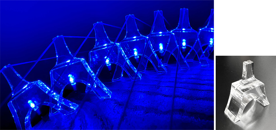 透明 光るLED琴柱（クリスタルタイプ琴柱） 新型アクリル版